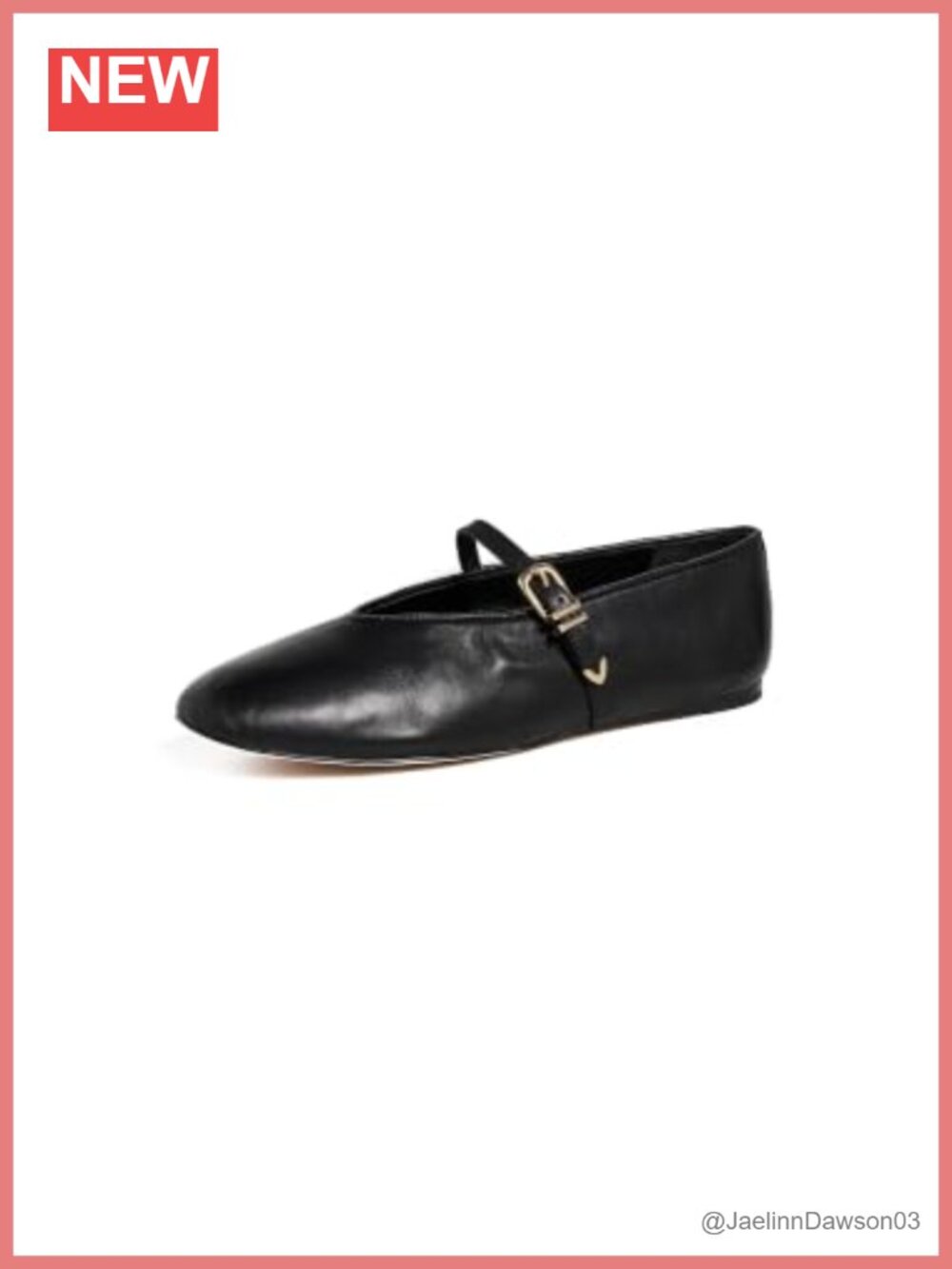 Favorite Daughter Margot Leather Mary Jane Flats with Gold-Tone Buckle Strap